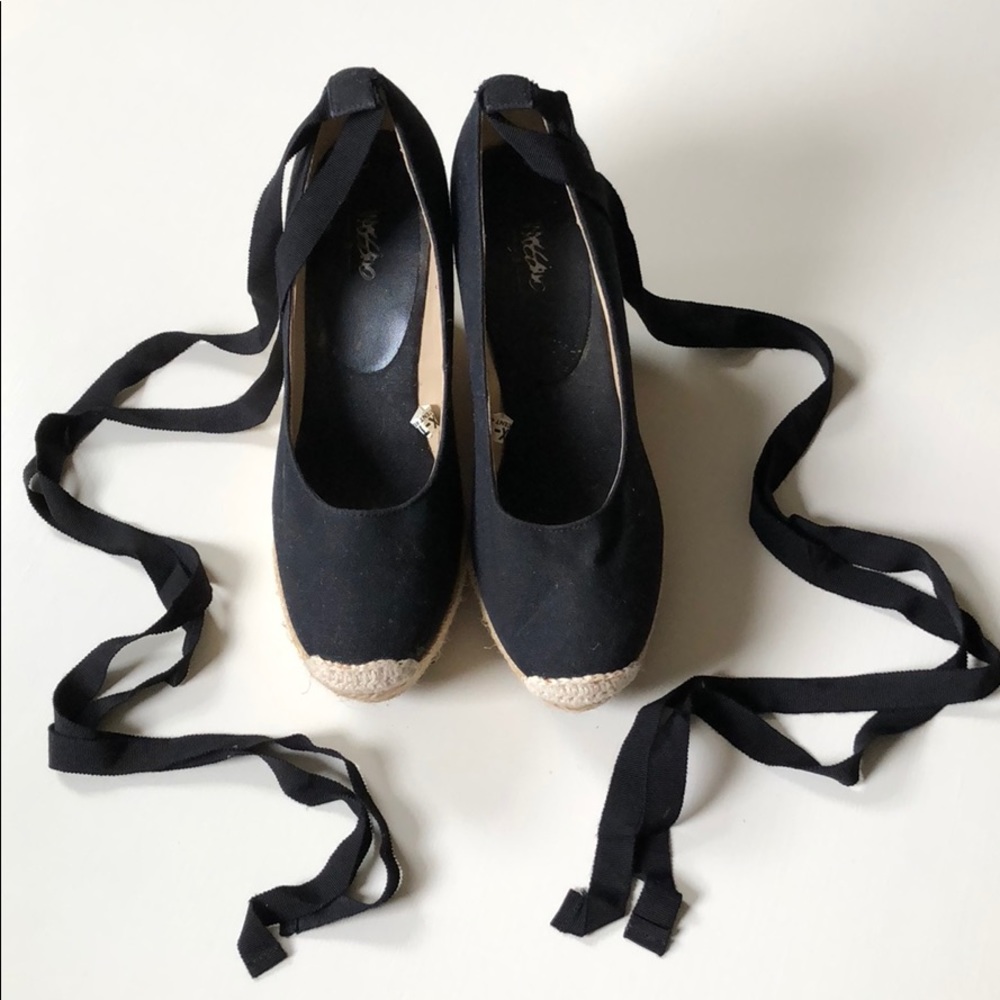Mossimo | Black Platform Wedge Espadrilles | 8